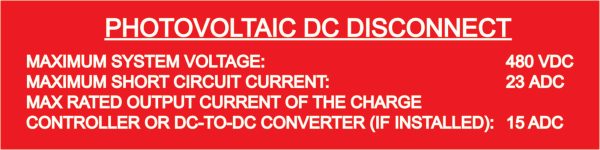 Custom DC to Dc Disconnect