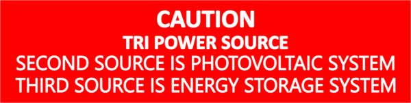 Tri Power Source - PV System, Storage System Red